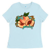 Baby Blue just peachy 2 Ladies Tee - JahusDesignShop