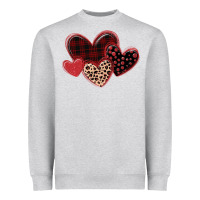 Heather Grey leopard hearts Heavyweight Sweatshirt - MaliasSmallBusiness