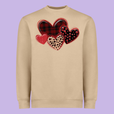 Leopard Hearts Heavyweight Sweatshirt Designed By Maliassmallbusiness