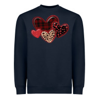 Navy leopard hearts Heavyweight Sweatshirt - MaliasSmallBusiness