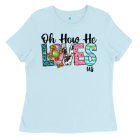 Baby Blue Oh how he loves us Ladies Tee - Neo Western