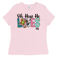 Bubblegum Pink Oh how he loves us Ladies Tee - Neo Western