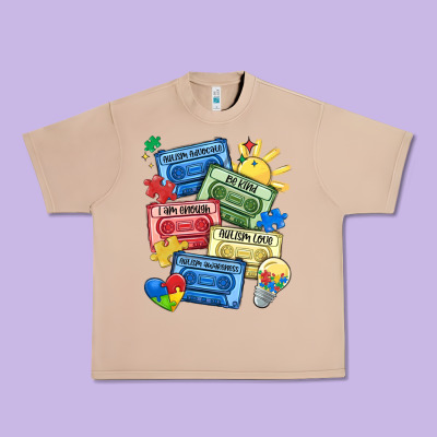 Autism Cassette Tapes Urban Heavy Tee Designed By Maliassmallbusiness