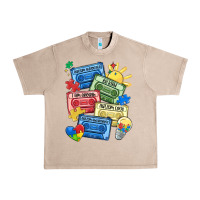 French Oak autism cassette tapes Urban Heavy Tee - MaliasSmallBusiness