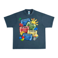 Midnight Navy autism cassette tapes Urban Heavy Tee - MaliasSmallBusiness
