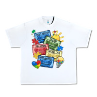 White autism cassette tapes Urban Heavy Tee - MaliasSmallBusiness