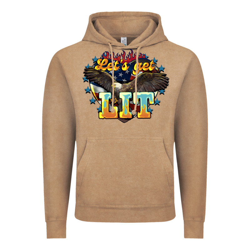 Lets Get Lit America Eagle Vintage Hoodie by NancyCooperArtShop | Teevron