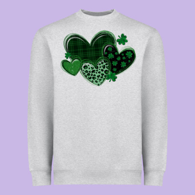 Leopard Hearts St Patricks Day Heavyweight Sweatshirt Designed By Maliassmallbusiness