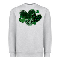 Heather Grey leopard hearts st patricks day Heavyweight Sweatshirt - MaliasSmallBusiness