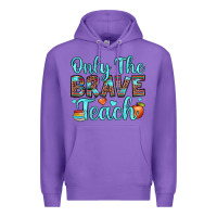 Purple only the brave teach Premium Hoodie - JahusDesignShop