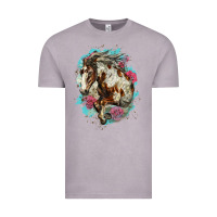 Vintage Zinc mustang horse with floral background Vintage Tee - LillyAllenDesigns