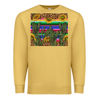 Antique Gold western desert with leopard and sunflowers tumbler tbs Premium Sweatshirt - TumblerDesignByShophia