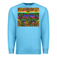 Ocean Blue western desert with leopard and sunflowers tumbler tbs Premium Sweatshirt - TumblerDesignByShophia