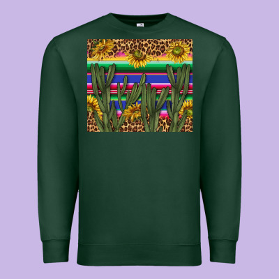 Western Desert With Leopard And Sunflowers Tumbler Tbs Premium Sweatshirt Designed By Tumblerdesignbyshophia