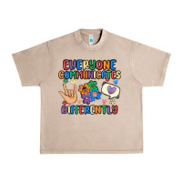 French Oak everyone communicates differently Urban Heavy Tee - MaliasSmallBusiness