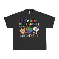 Pigment Black everyone communicates differently Urban Heavy Tee - MaliasSmallBusiness