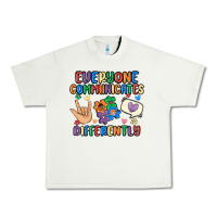 Pistachio everyone communicates differently Urban Heavy Tee - MaliasSmallBusiness