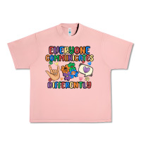 Salmon everyone communicates differently Urban Heavy Tee - MaliasSmallBusiness