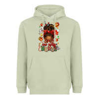 Matcha one merry nurse afro messy bun Heavyweight Hoodie - texasbilliewilder