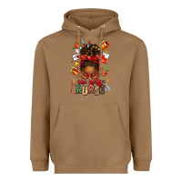 Toasted Coconut one merry nurse afro messy bun Heavyweight Hoodie - texasbilliewilder