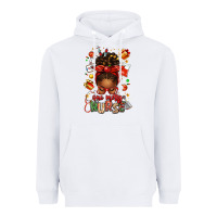 White one merry nurse afro messy bun Heavyweight Hoodie - texasbilliewilder
