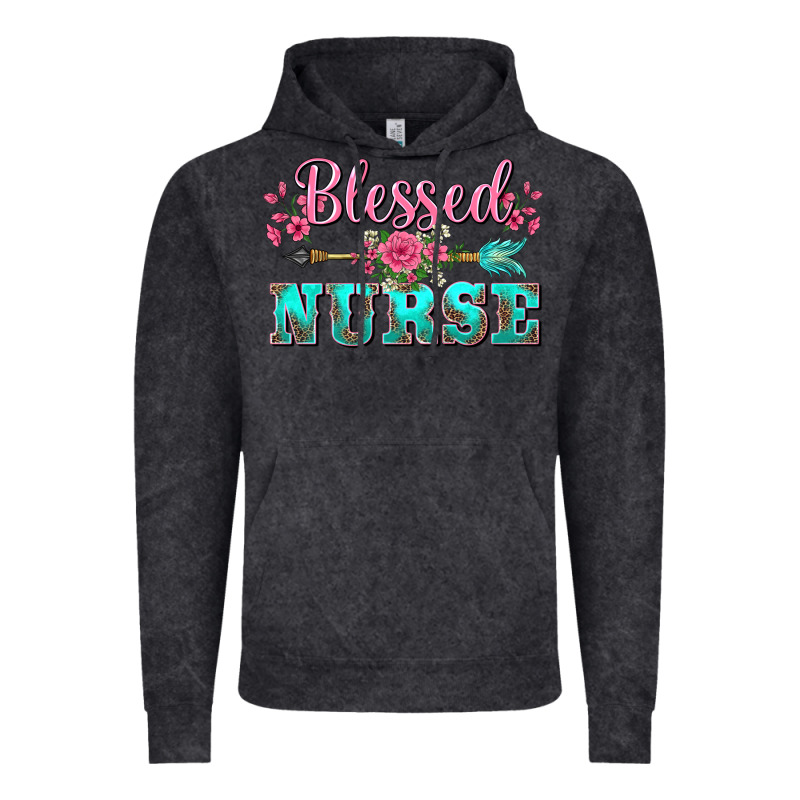Western Blessed Nurse Pink Floral Arrow Vintage Hoodie by BarkalooDesign | Teevron
