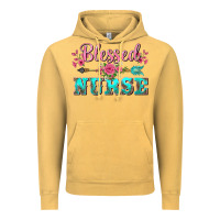 Vintage Mustard western blessed nurse pink floral arrow Vintage Hoodie - BarkalooDesign