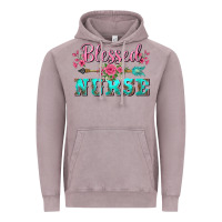 Vintage Zinc western blessed nurse pink floral arrow Vintage Hoodie - BarkalooDesign