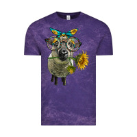 Cloud Purple cute hempshire sheep with eyeglasses Vintage Tee - LillyAllenDesigns