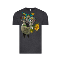 Vintage Black cute hempshire sheep with eyeglasses Vintage Tee - LillyAllenDesigns