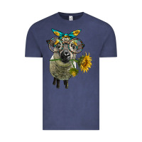Vintage Denim cute hempshire sheep with eyeglasses Vintage Tee - LillyAllenDesigns