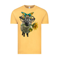Vintage Mustard cute hempshire sheep with eyeglasses Vintage Tee - LillyAllenDesigns