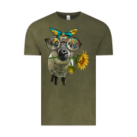 Vintage Olive cute hempshire sheep with eyeglasses Vintage Tee - LillyAllenDesigns