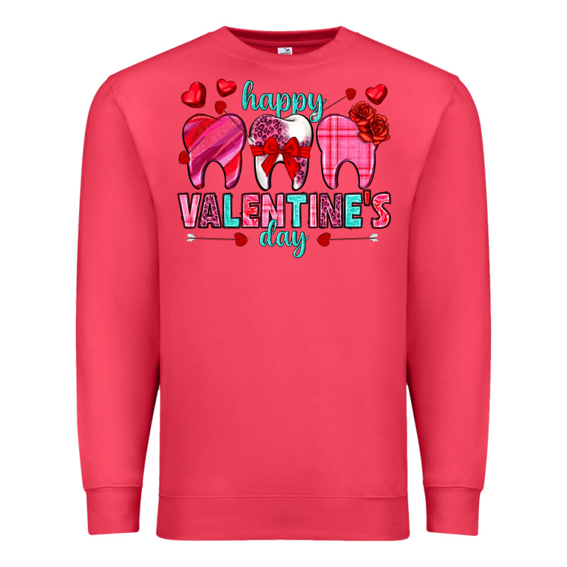 Happy Valentine's Day With Teeth Valentine's Day Premium Sweatshirt by HowdyJamesFarm | Teevron