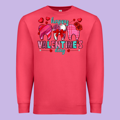 Happy Valentine's Day With Teeth Valentine's Day Premium Sweatshirt Designed By Howdyjamesfarm