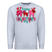 Heather Grey Happy Valentine's Day with teeth Valentine's Day Premium Sweatshirt - HowdyJamesFarm