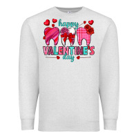 Oatmeal Heather Happy Valentine's Day with teeth Valentine's Day Premium Sweatshirt - HowdyJamesFarm