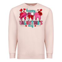 Pale Pink Happy Valentine's Day with teeth Valentine's Day Premium Sweatshirt - HowdyJamesFarm
