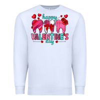 White Happy Valentine's Day with teeth Valentine's Day Premium Sweatshirt - HowdyJamesFarm