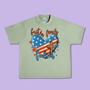 Faith Family Freedom Urban Heavy Tee Designed By Maliassmallbusiness