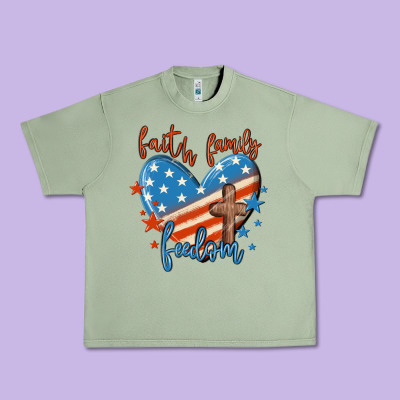 Faith Family Freedom Urban Heavy Tee Designed By Maliassmallbusiness