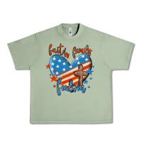 Oil Green faith family freedom Urban Heavy Tee - MaliasSmallBusiness