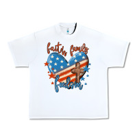 White faith family freedom Urban Heavy Tee - MaliasSmallBusiness