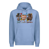 Colony Blue Faith love freedom 4th of july Premium Hoodie - HowdyJamesFarm