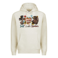 Oatmeal Heather Faith love freedom 4th of july Premium Hoodie - HowdyJamesFarm