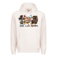 Pale Pink Faith love freedom 4th of july Premium Hoodie - HowdyJamesFarm