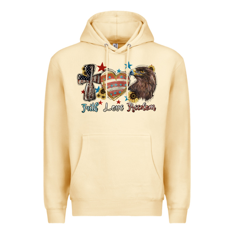 Faith Love Freedom 4th Of July Premium Hoodie by HowdyJamesFarm | Teevron