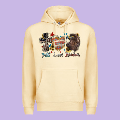 Faith Love Freedom 4th Of July Premium Hoodie Designed By Howdyjamesfarm