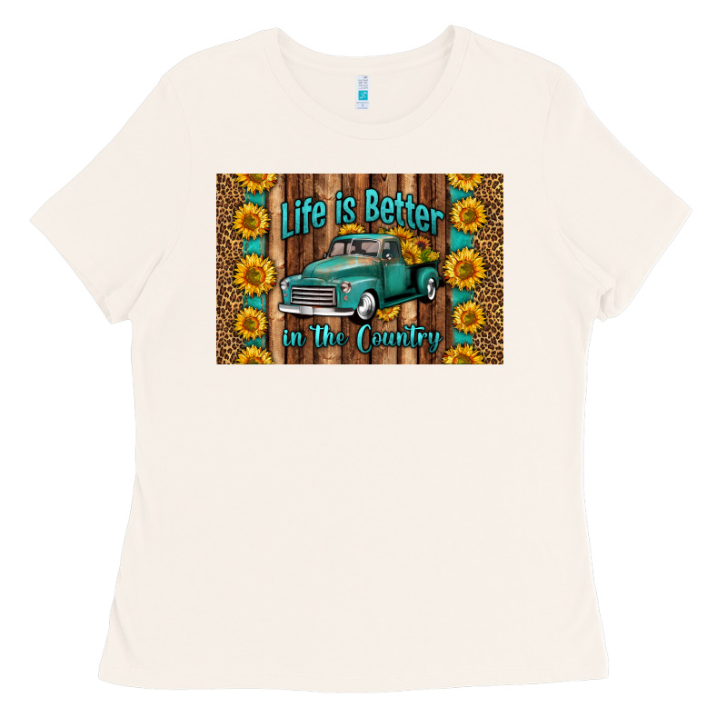 Life Is Better In The Country Skinny Metal Can Holder Ladies Tee by HRA Design Shop | Teevron