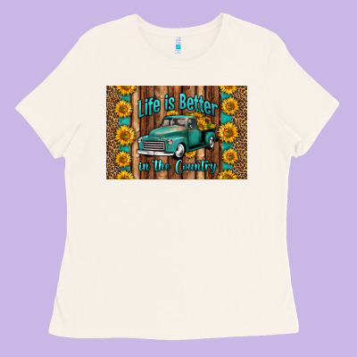 Life Is Better In The Country Skinny Metal Can Holder Ladies Tee Designed By Hra Design Shop